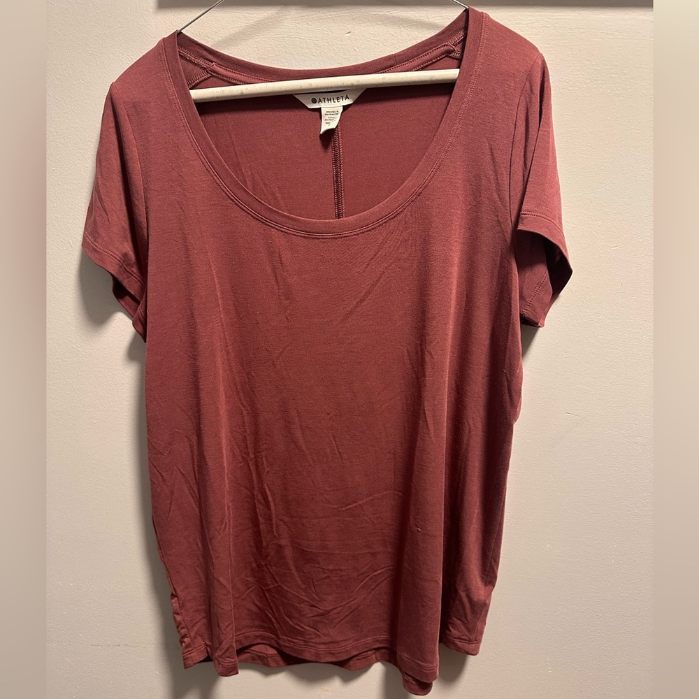 Athleta Pink Relaxed Short Sleeve Tee